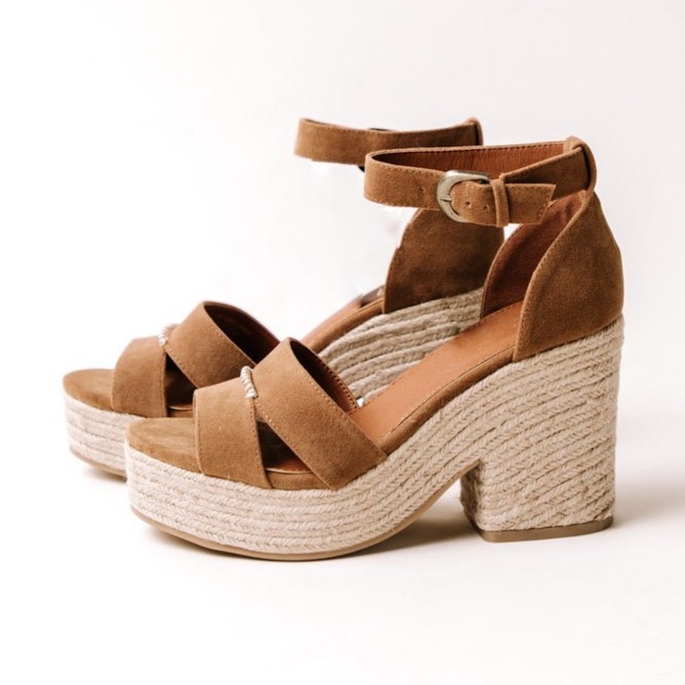 Lynn Platform Espadrilles | Camel |